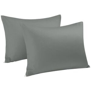 Egyptian Cotton Pillowcases 2Pcs King Pillow Covers, 20" x 36", Dark Gray